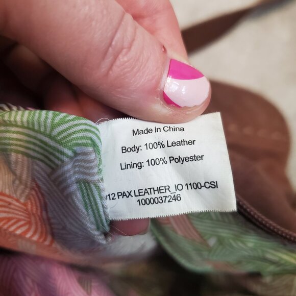 THE SAK Leather Fold Over Crossbody Bag Purse Adjustable Strap Stud Cognac Brown - Picture 10 of 13